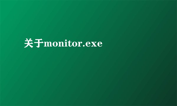 关于monitor.exe