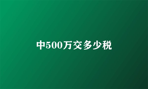 中500万交多少税