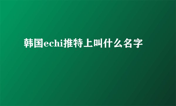 韩国echi推特上叫什么名字