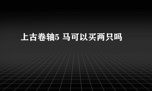 上古卷轴5 马可以买两只吗