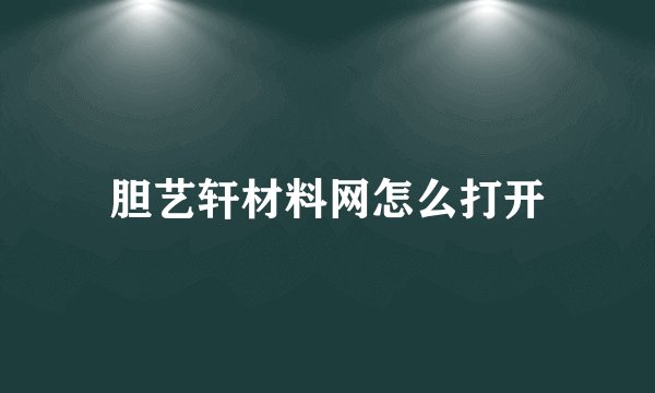 胆艺轩材料网怎么打开