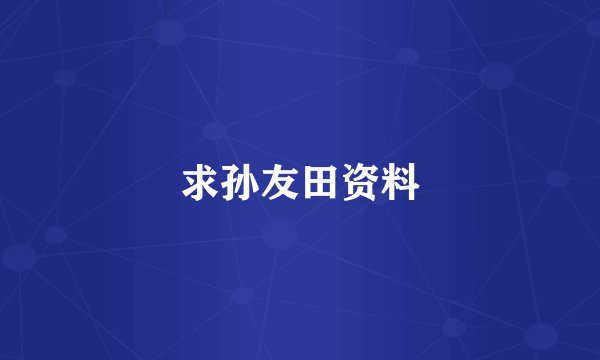 求孙友田资料