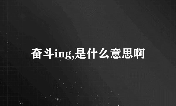 奋斗ing,是什么意思啊