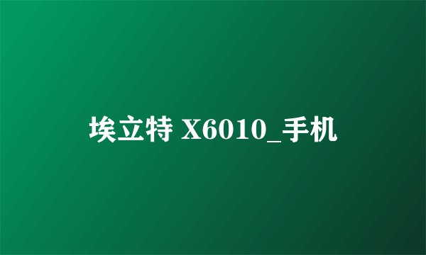 埃立特 X6010_手机