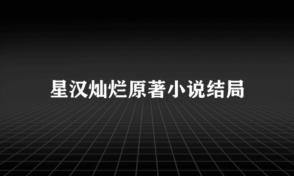 星汉灿烂原著小说结局