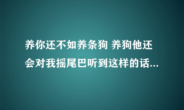 养你还不如养条狗 养狗他还会对我摇尾巴听到这样的话应该怎么反驳他？