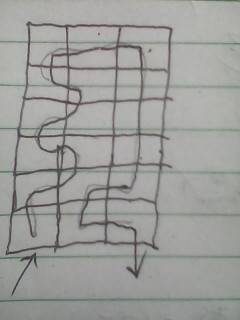 三列六行十八格，从左下角走到右下角，不能重复走，该怎么走？