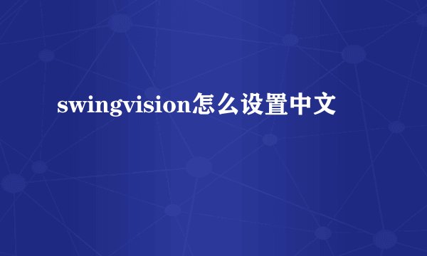 swingvision怎么设置中文