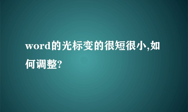 word的光标变的很短很小,如何调整?