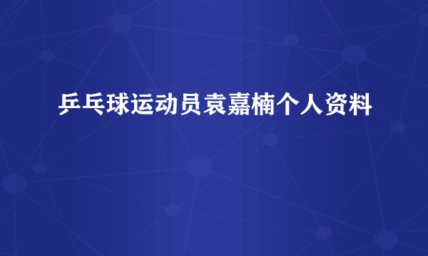 乒乓球运动员袁嘉楠个人资料
