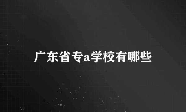 广东省专a学校有哪些