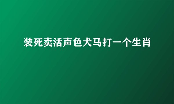 装死卖活声色犬马打一个生肖