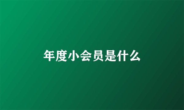年度小会员是什么