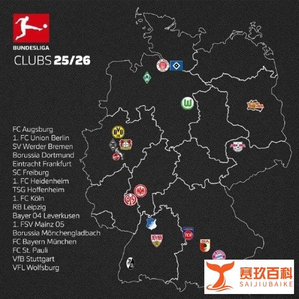 德甲2025-2026参赛球队（参赛地图）