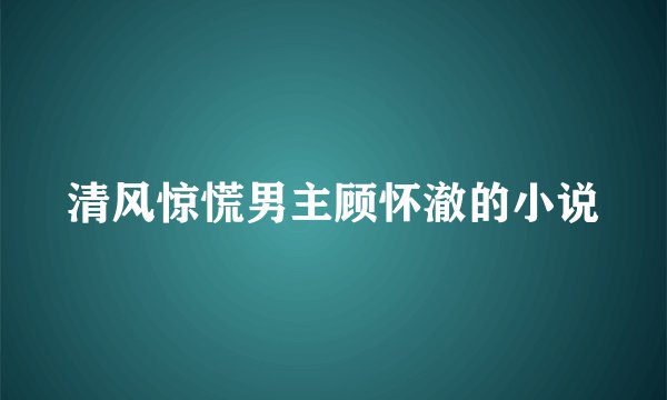 清风惊慌男主顾怀澈的小说