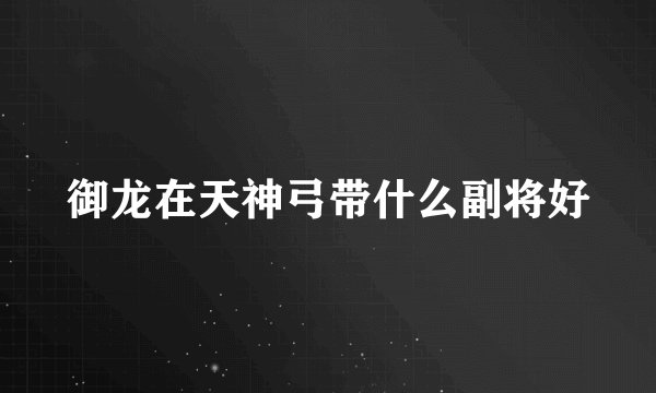 御龙在天神弓带什么副将好