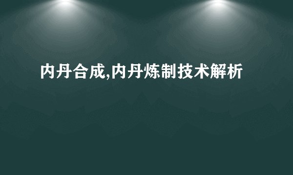 内丹合成,内丹炼制技术解析