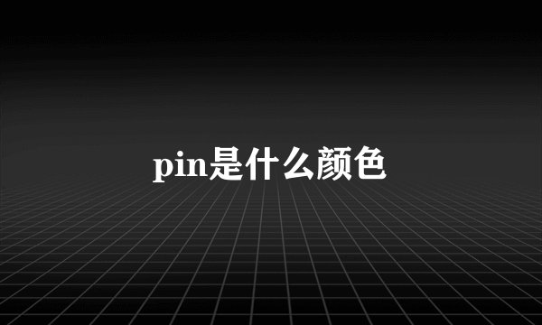 pin是什么颜色