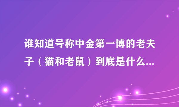 谁知道号称中金第一博的老夫子（猫和老鼠）到底是什么人？股票操作水平到底咋样？