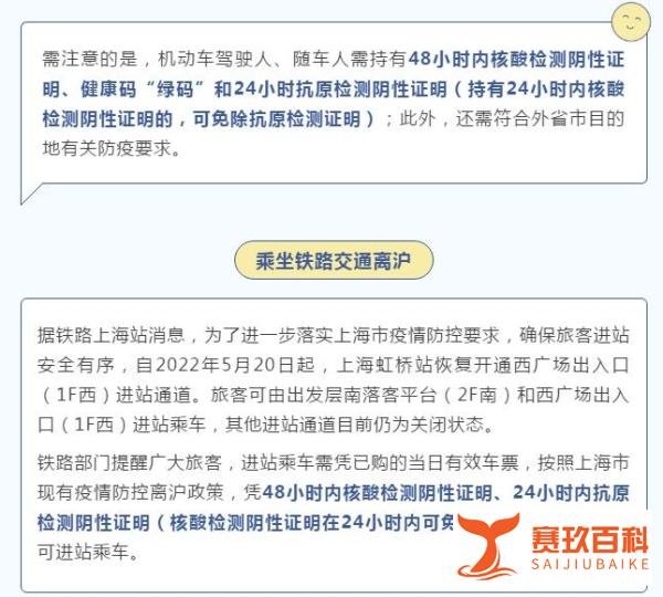 上海关于“离沪”返乡的最新规定