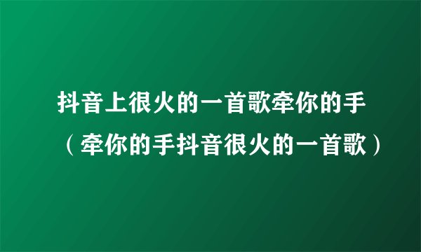 抖音上很火的一首歌牵你的手（牵你的手抖音很火的一首歌）