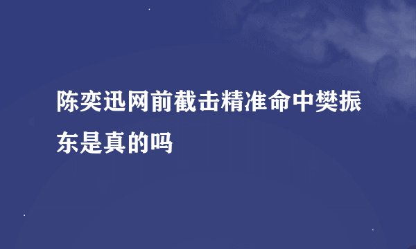 陈奕迅网前截击精准命中樊振东是真的吗