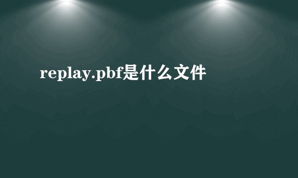 replay.pbf是什么文件