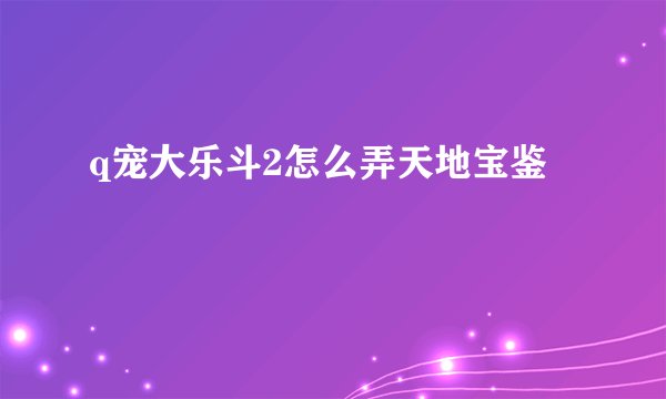 q宠大乐斗2怎么弄天地宝鉴