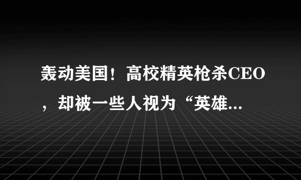 轰动美国！高校精英枪杀CEO，却被一些人视为“英雄”，游街照疯狂出圈