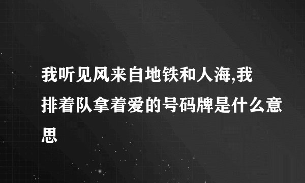 我听见风来自地铁和人海,我排着队拿着爱的号码牌是什么意思