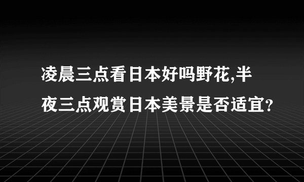 凌晨三点看日本好吗野花,半夜三点观赏日本美景是否适宜？