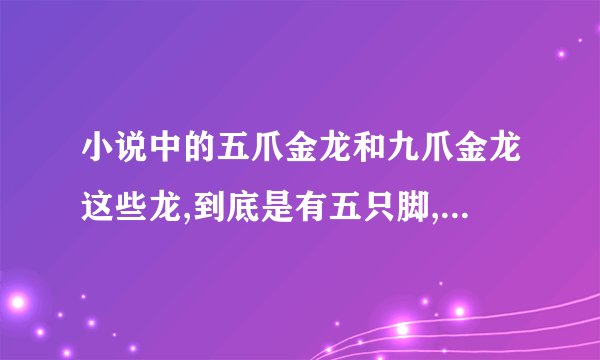 小说中的五爪金龙和九爪金龙这些龙,到底是有五只脚,还是一只脚上五个...