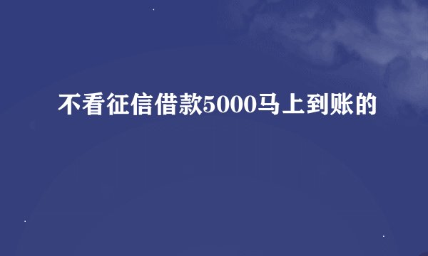 不看征信借款5000马上到账的