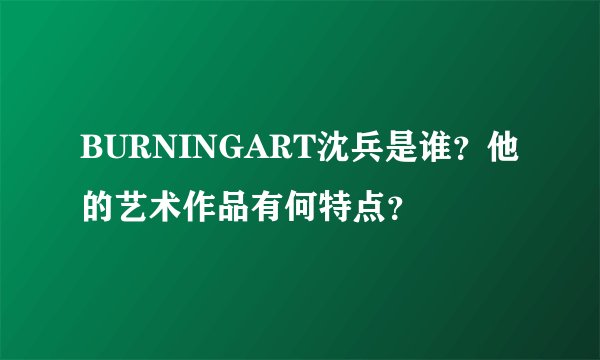 BURNINGART沈兵是谁？他的艺术作品有何特点？