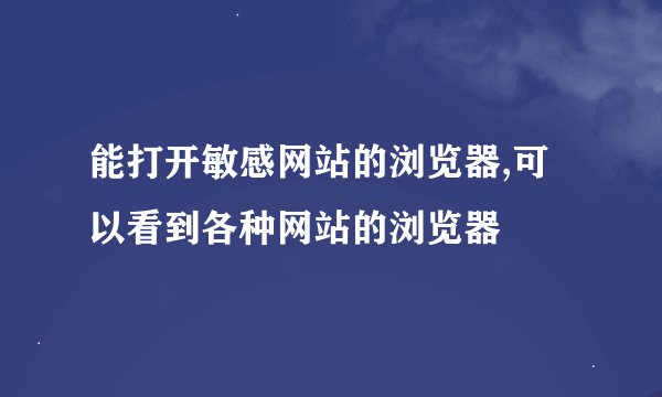 能打开敏感网站的浏览器,可以看到各种网站的浏览器