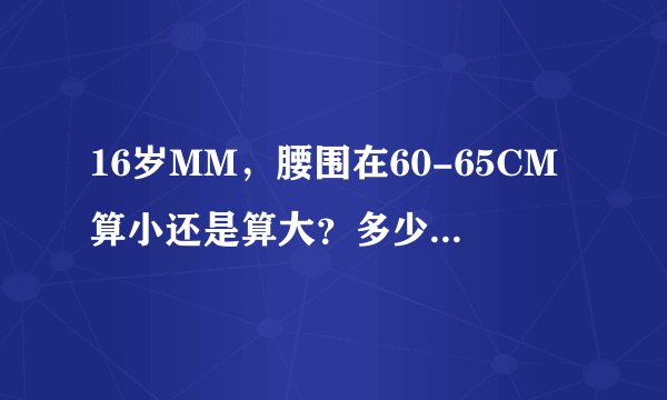 16岁MM，腰围在60-65CM算小还是算大？多少CM的好看？