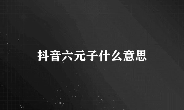 抖音六元子什么意思