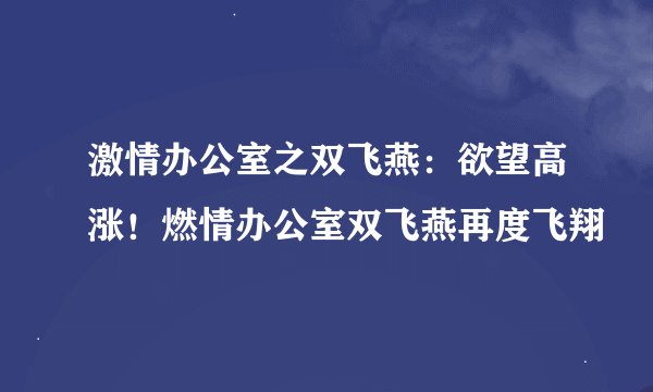 激情办公室之双飞燕：欲望高涨！燃情办公室双飞燕再度飞翔