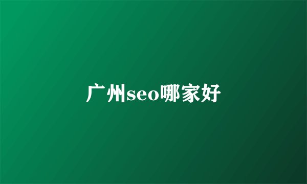 广州seo哪家好