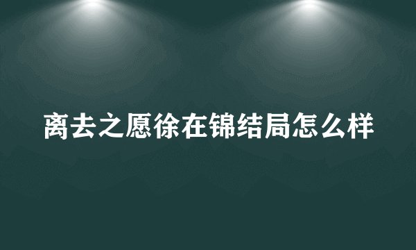 离去之愿徐在锦结局怎么样