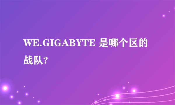 WE.GIGABYTE 是哪个区的战队?