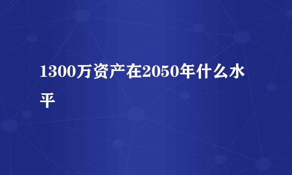 1300万资产在2050年什么水平