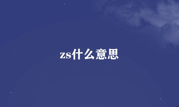 zs什么意思