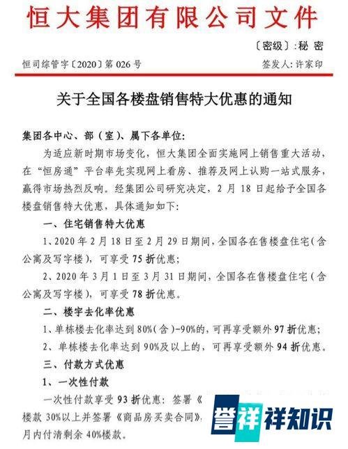 恒大全国楼盘75折大甩卖：是套路吗？
