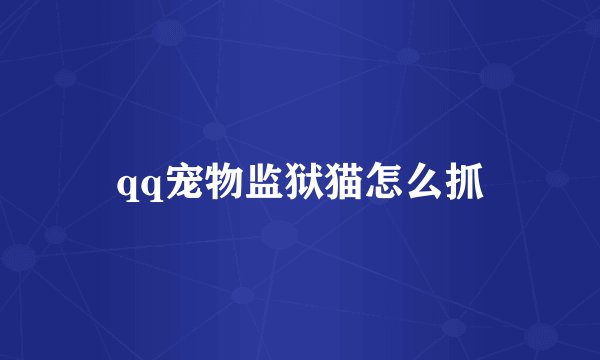 qq宠物监狱猫怎么抓