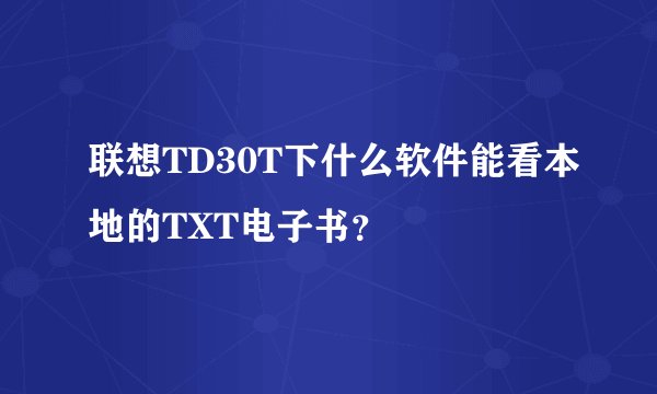 联想TD30T下什么软件能看本地的TXT电子书？