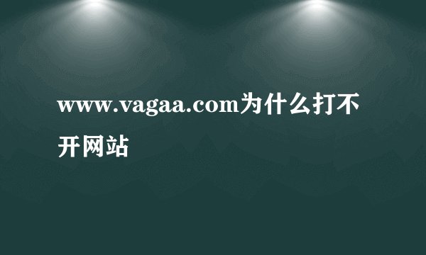 www.vagaa.com为什么打不开网站