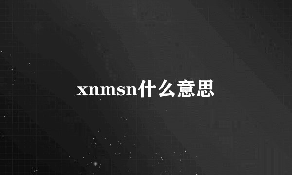 xnmsn什么意思