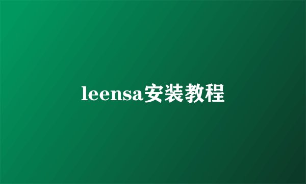 leensa安装教程