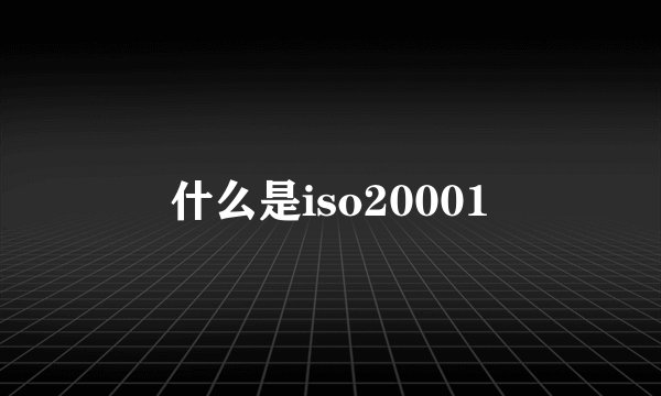什么是iso20001